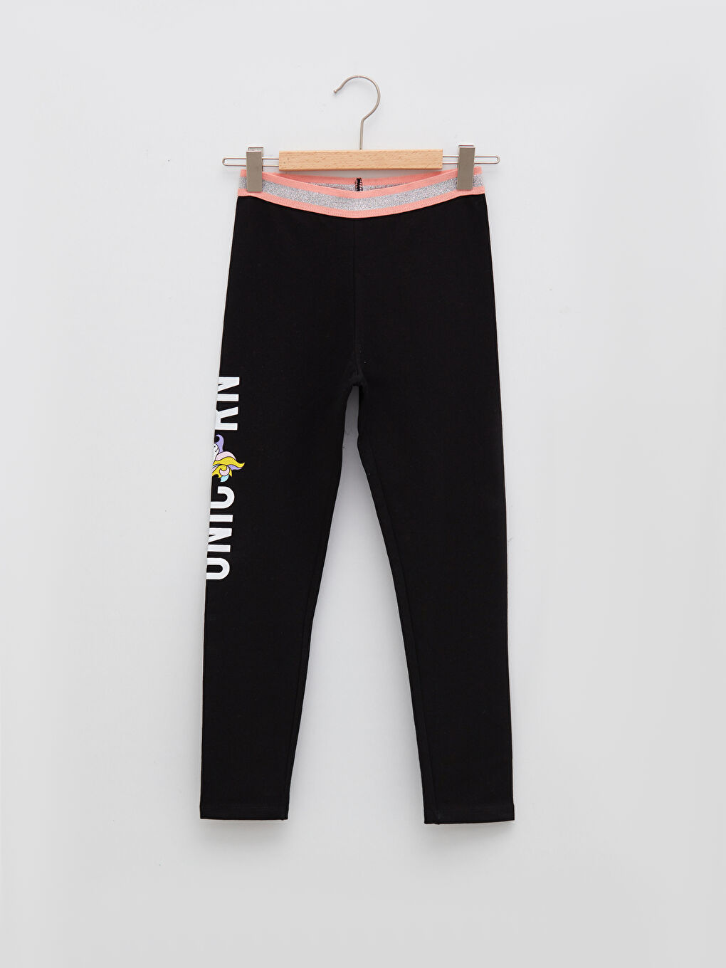 Elastic Waist Printed Girl's Cotton Long Leggings