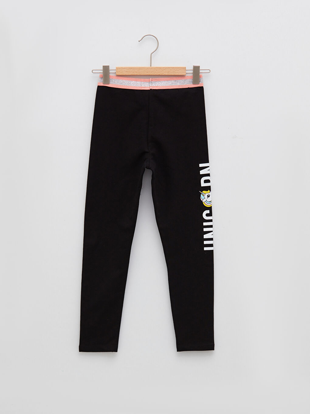 Elastic Waist Printed Girl's Cotton Long Leggings-1