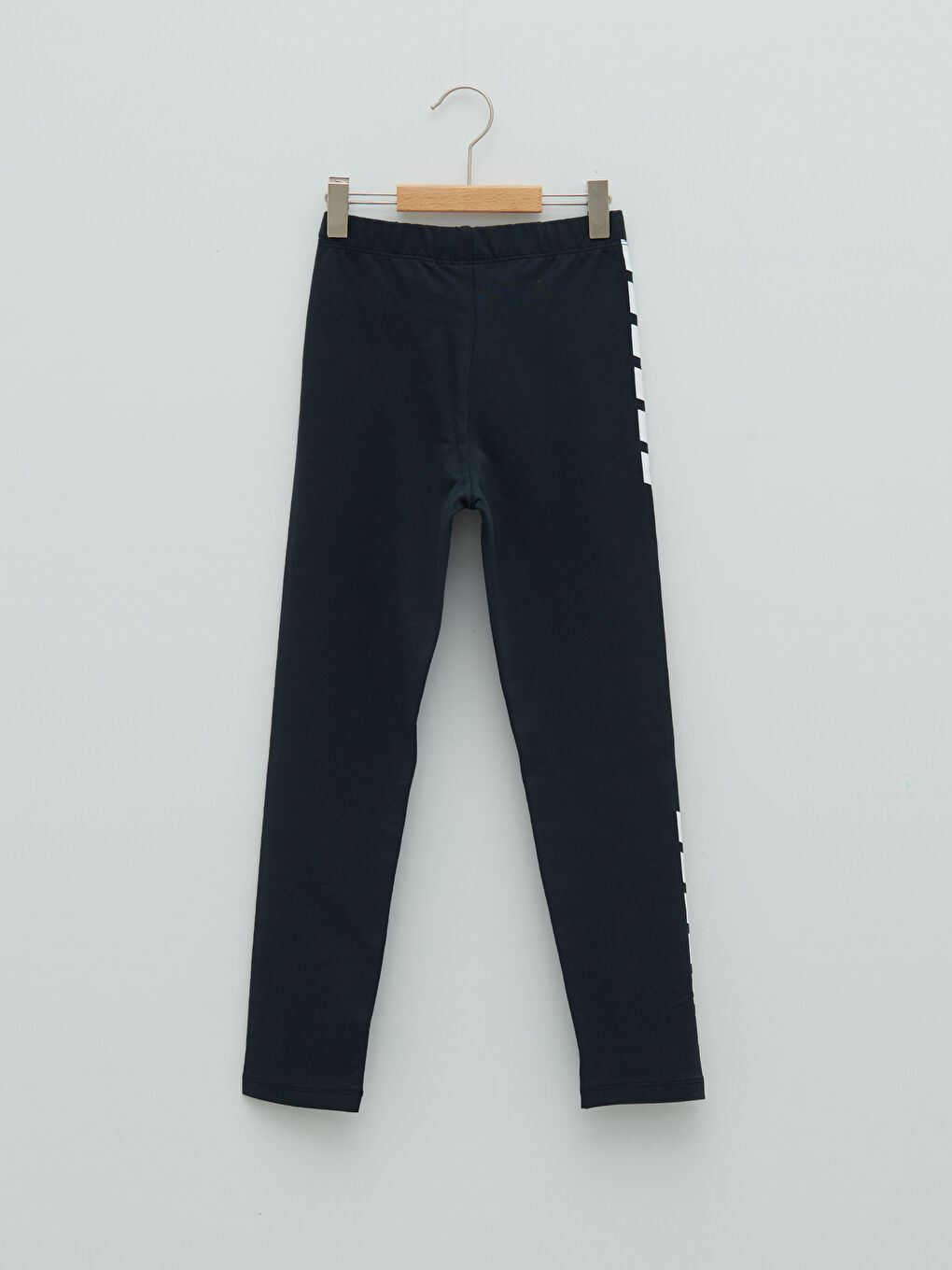 بنطلون ليجن طويل مطبوع بخصر مطاطي قطن للبنات-1