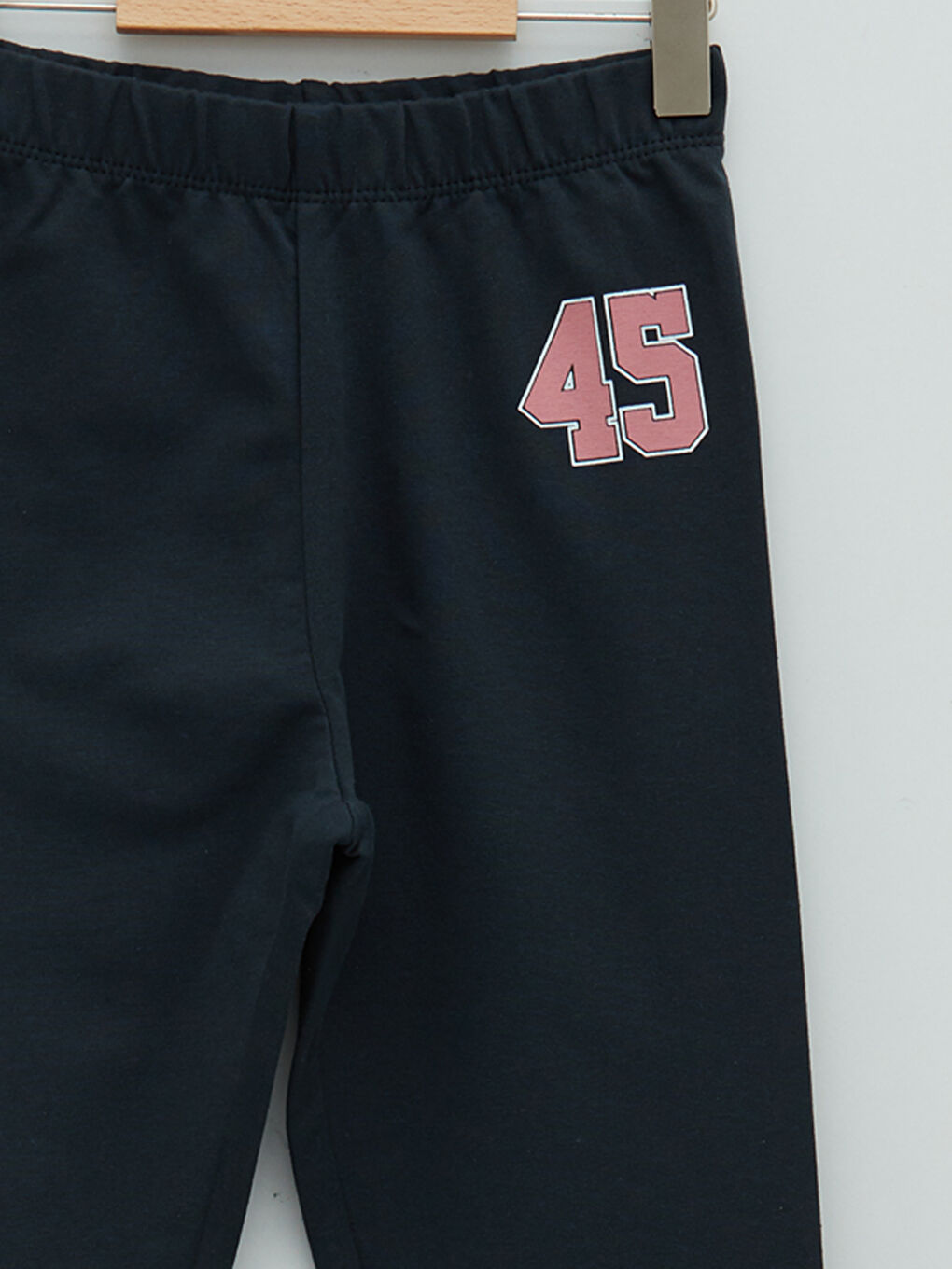 بنطلون ليجن طويل مطبوع بخصر مطاطي قطن للبنات-2