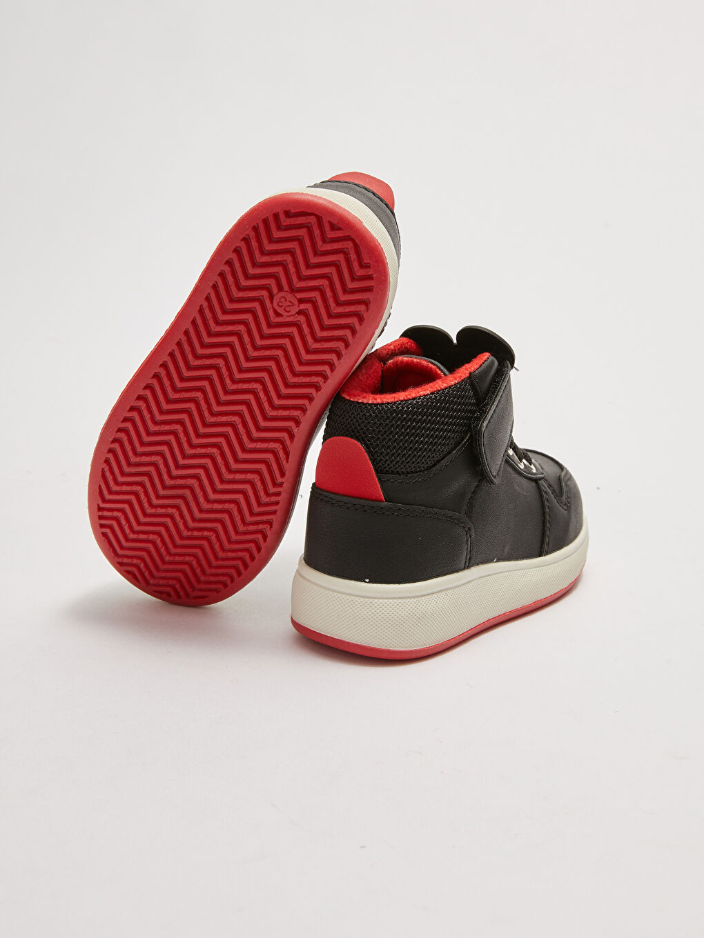 Siyah Mickey Mouse Lisanslı Patch Detaylı Bağcık ve Cırt Cırtlı Erkek Bebek Günlük Bilekli Ayakkabı-4