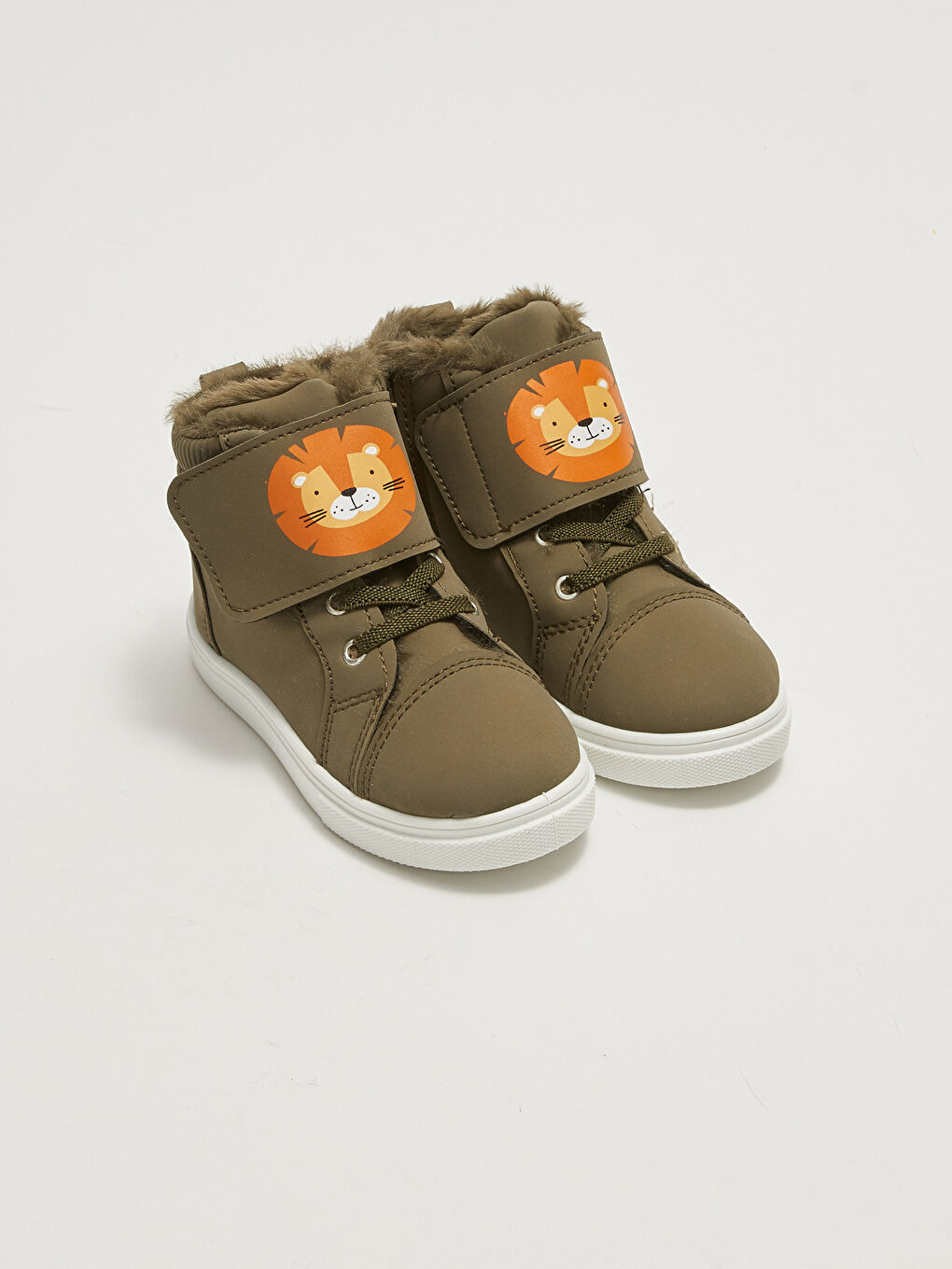 Détail Brodé et Doublure en Fourrure Fermeture Velcro Chaussures Quotidiennes Bébé Garçon Cheville