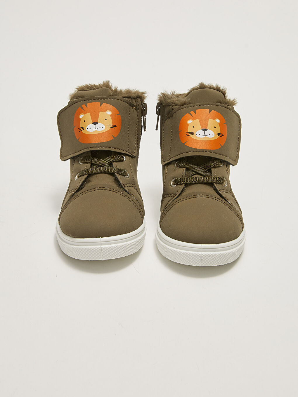 Détail Brodé et Doublure en Fourrure Fermeture Velcro Chaussures Quotidiennes Bébé Garçon Cheville-3