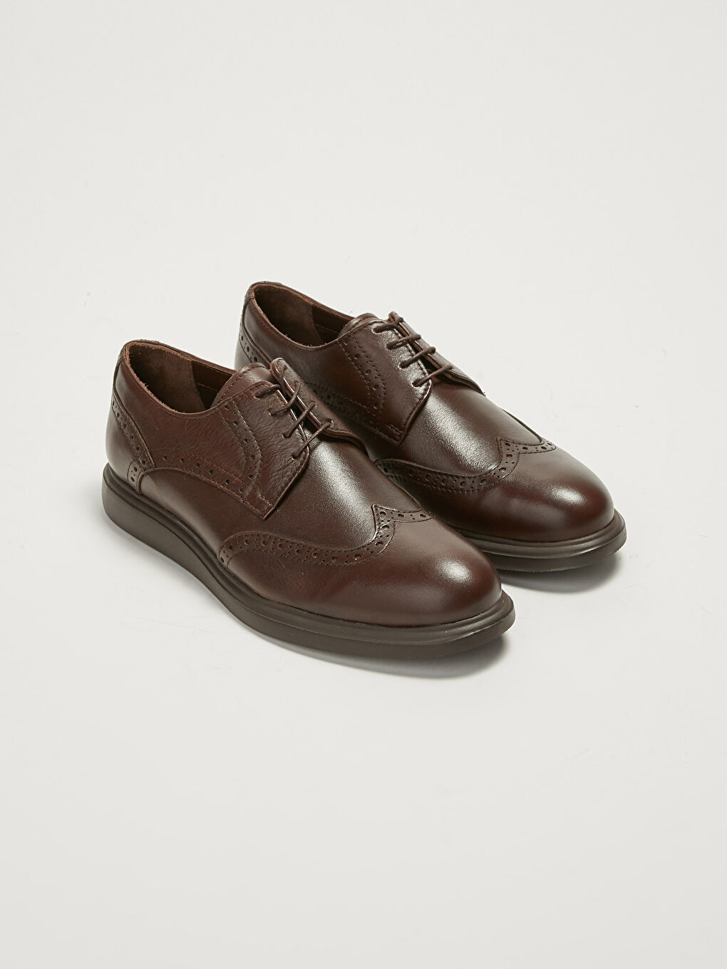 Lace-up Decorative Stitched Leather Men's Classic Shoes