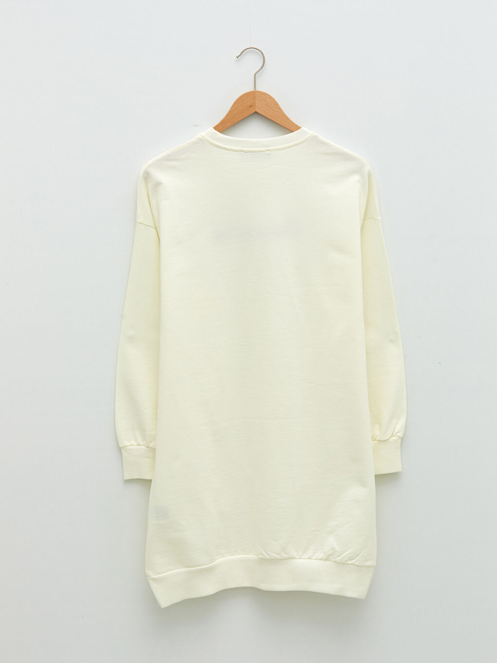 Свитшот-туника с круглым вырезом, вышивкой и длинным рукавом из хлопка для женщин-7