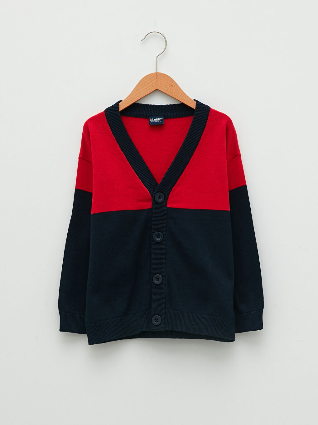 LCW Kids V-Ausschnitt Farbblock Langarm Jungen Dünne Strickjacke Cardigan -W1ED53Z4-HPF