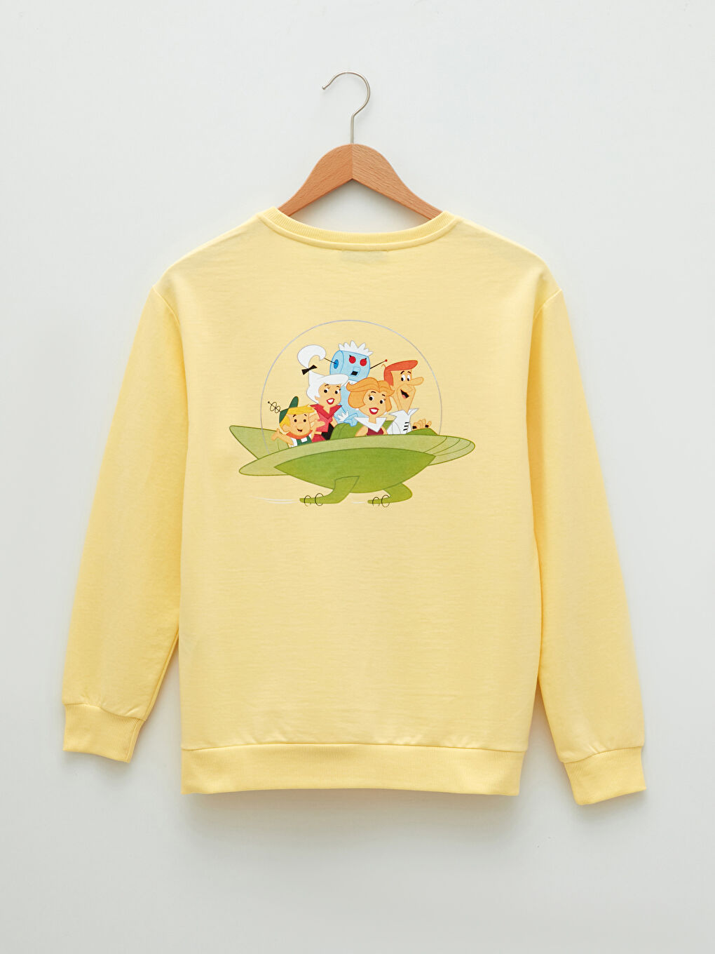 LCW Vision Sarı Bisiklet Yaka Uzun Kollu Jetsons Baskılı Kadın Sweatshirt - 6