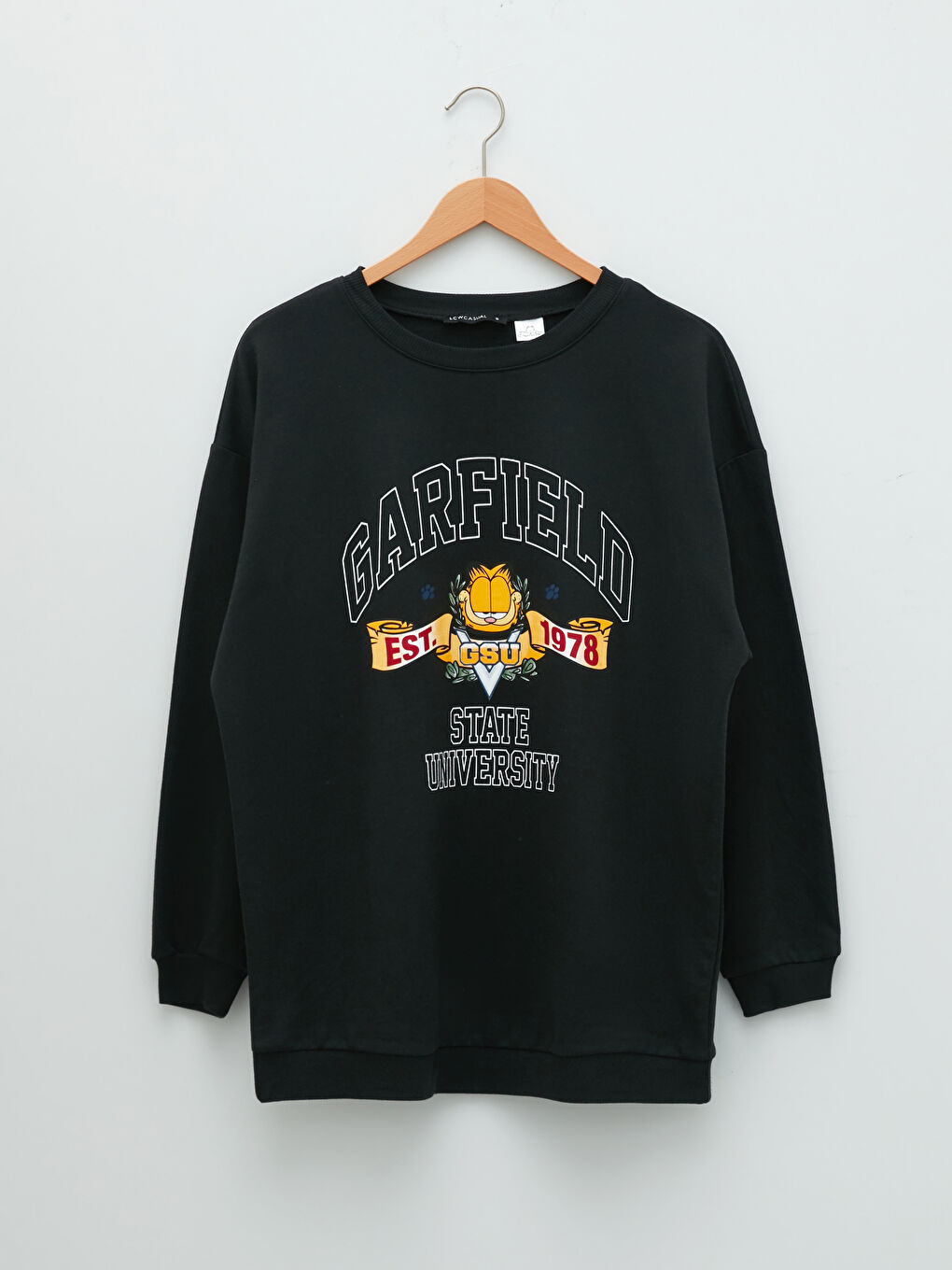 Свитшот с круглым вырезом, с принтом Гарфилда, с длинным рукавом для женщин-5
