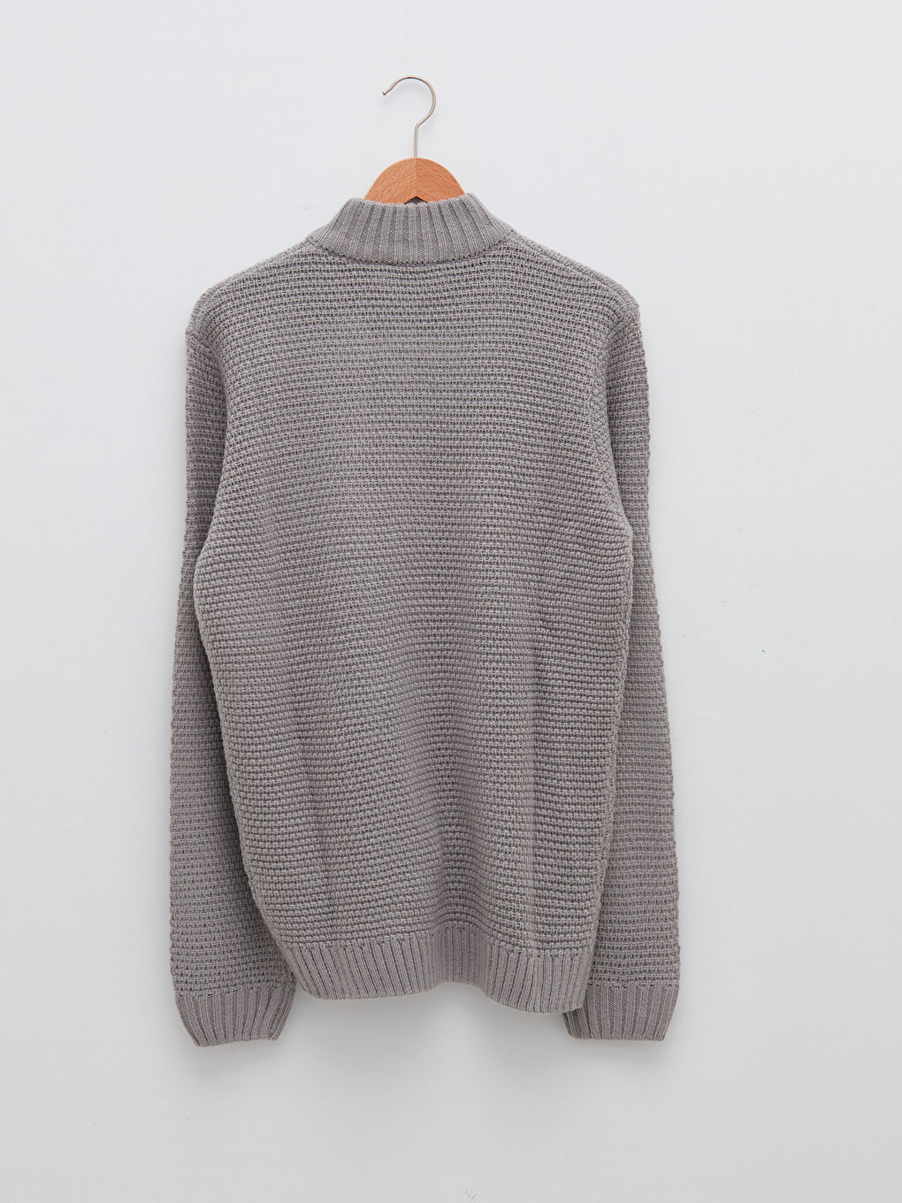 Cardigan en Tricot à Manches Longues avec Col Roulé pour Hommes de Coupe Standard-6