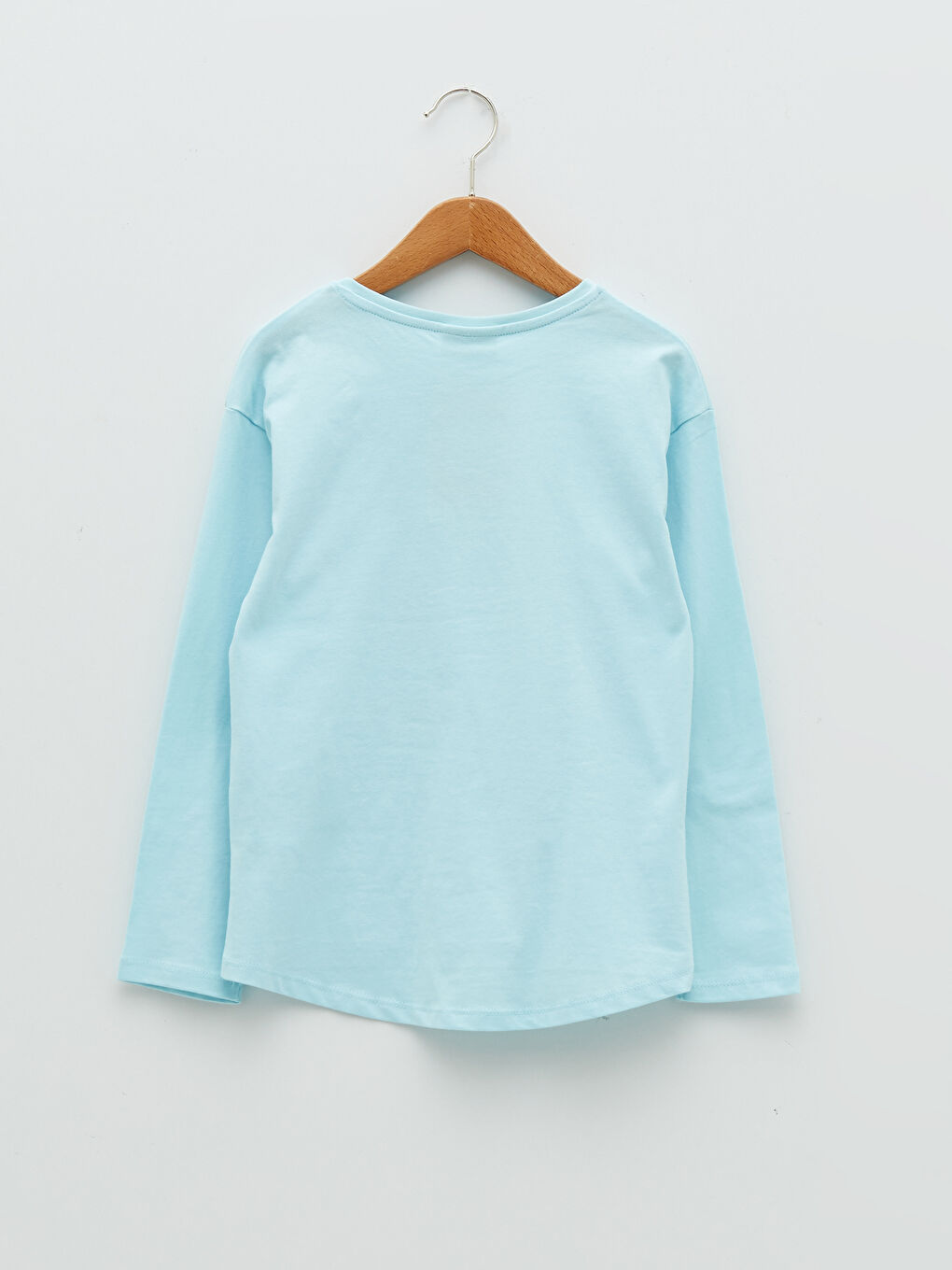 Mavi Bisiklet Yaka Baskılı Çift Yönlü Payetli Uzun Kollu Kız Çocuk Tişört-2