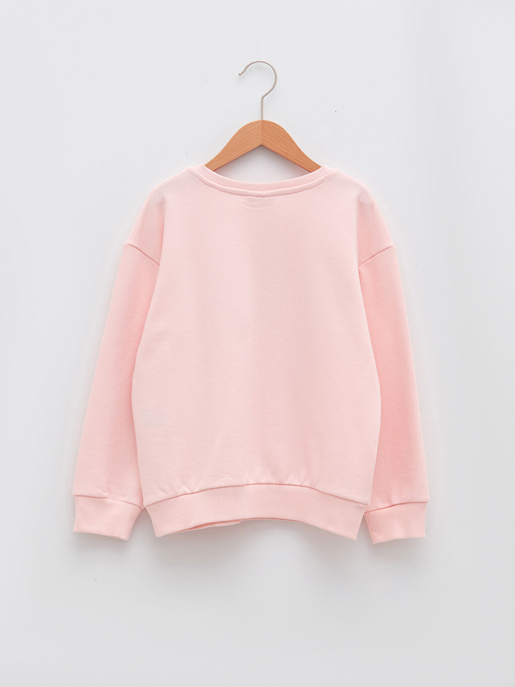 Pembe Bisiklet Yaka Baskılı Uzun Kollu Kız Çocuk Sweatshirt-1
