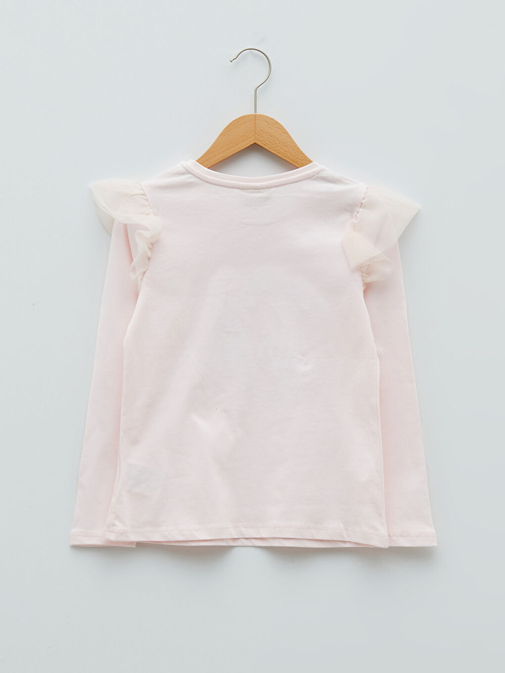 Pembe Bisiklet Yaka Baskılı Çift Yönlü Payetli Uzun Kollu Kız Çocuk Tişört-3