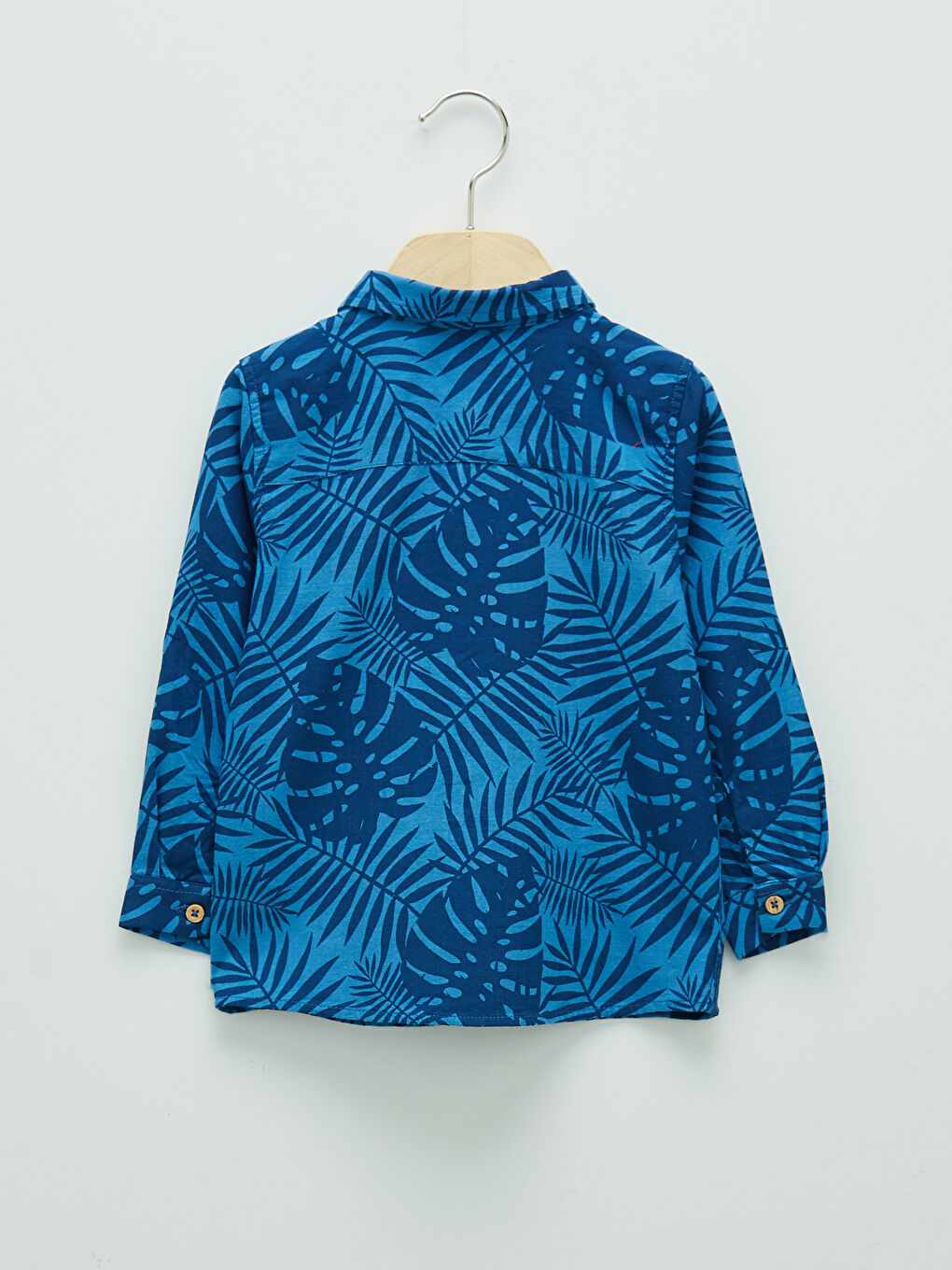 İndigo Uzun Kollu Baskılı Erkek Bebek Gömlek-1