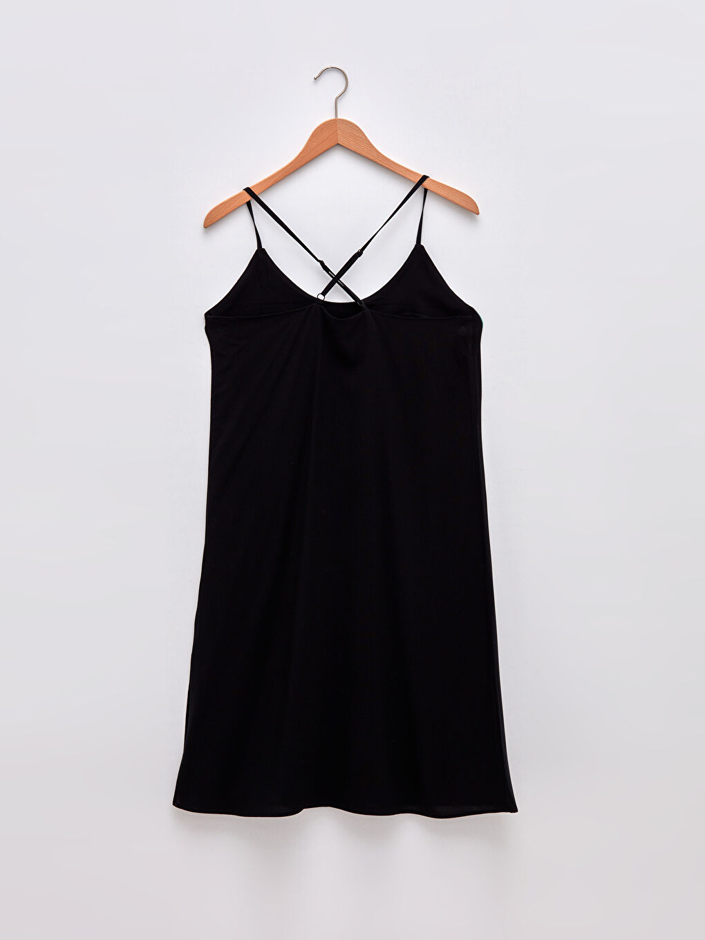 LCW DREAM U Neck Strappy Plain Viscose Women's Fantasy Nightgown -W1EG40Z8-CVL