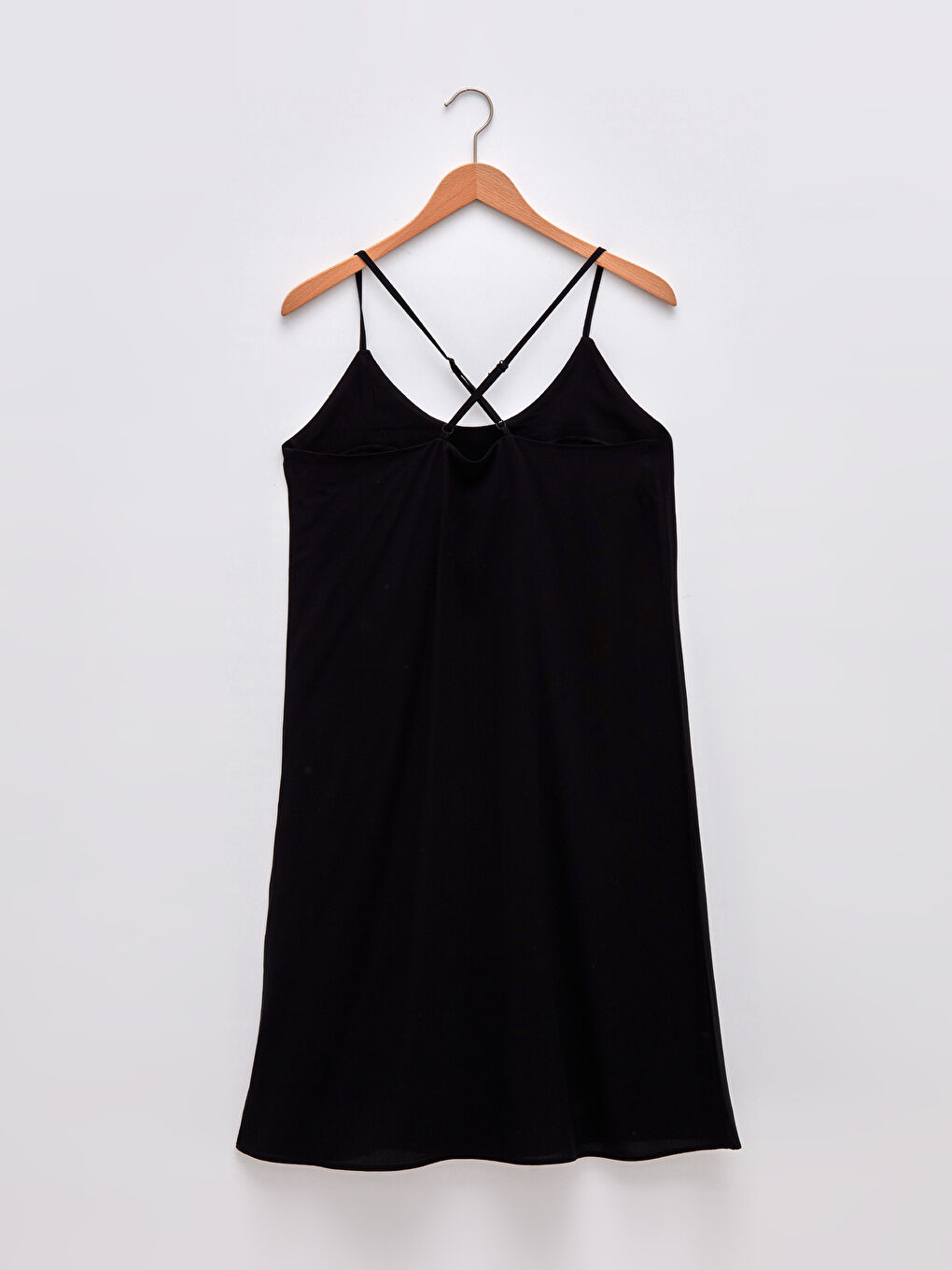LCW DREAM U Neck Strappy Plain Viscose Women's Fantasy Nightgown -W1EG40Z8-CVL