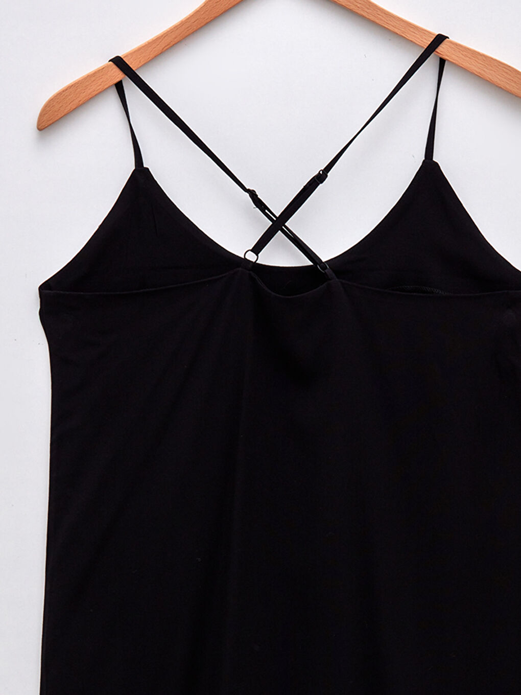 LCW DREAM U Neck Strappy Plain Viscose Women's Fantasy Nightgown -W1EG40Z8-CVL