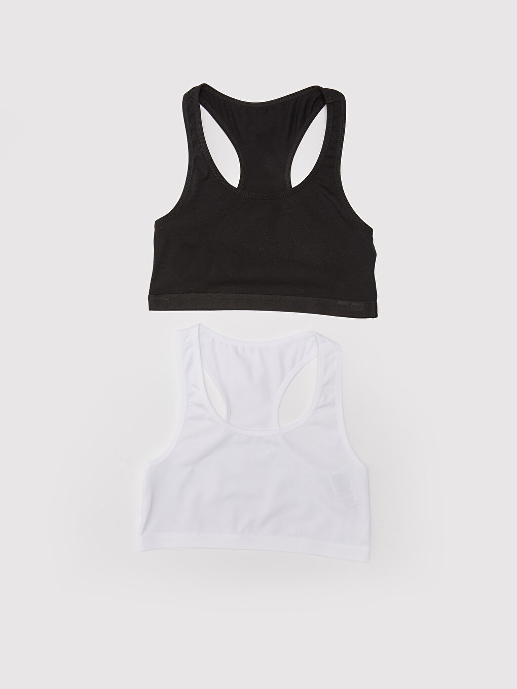 Basic Cotton Girls' Bustier Top 2 Pack