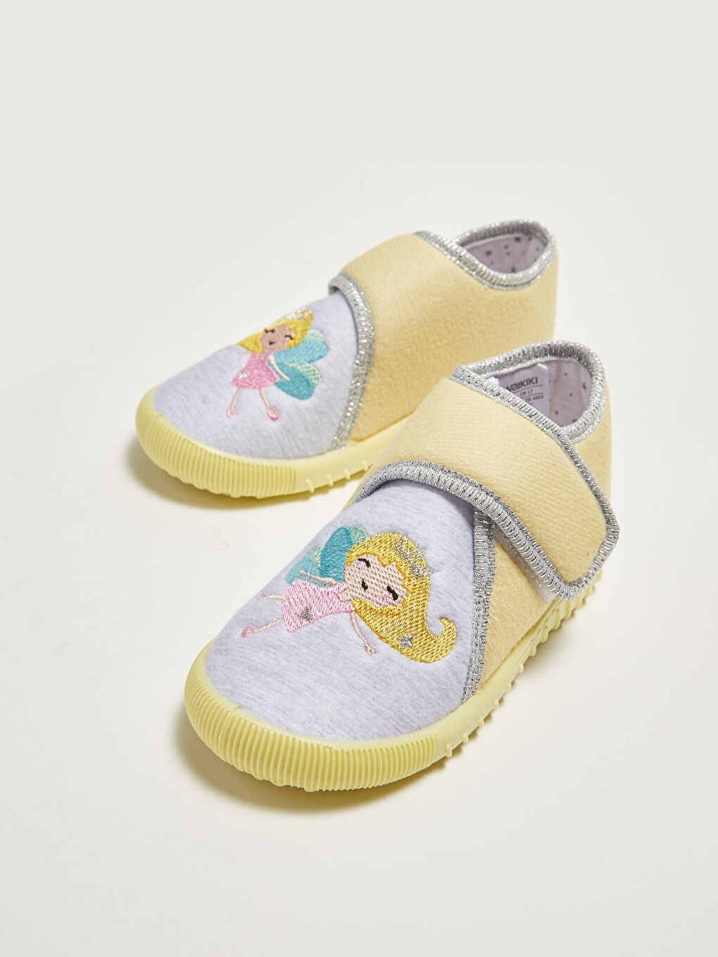 Sarı Baskılı Cırt Cırtlı Kız Çocuk Panduf-2