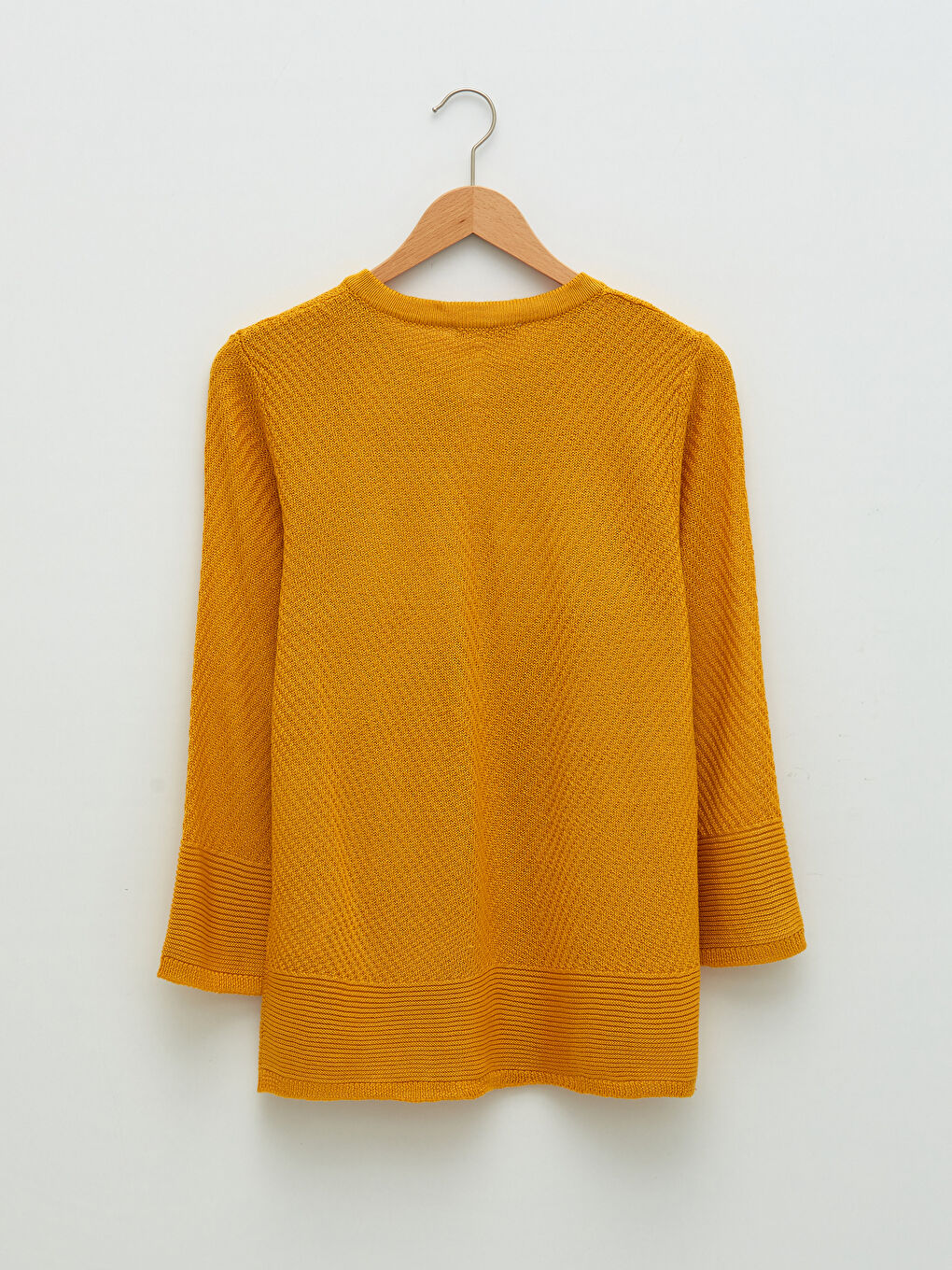 Crew Neck Plain Long Sleeve Women's Knitwear Cardigan-6