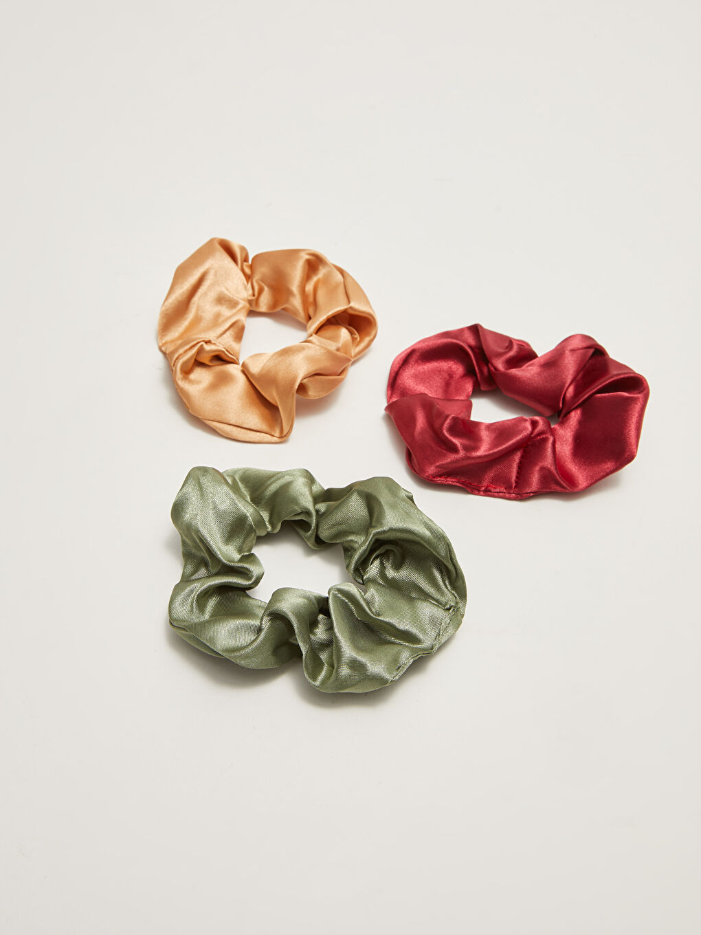 Lot de 3 pinces à cheveux élastiques en satin lumineux pour femmes-1