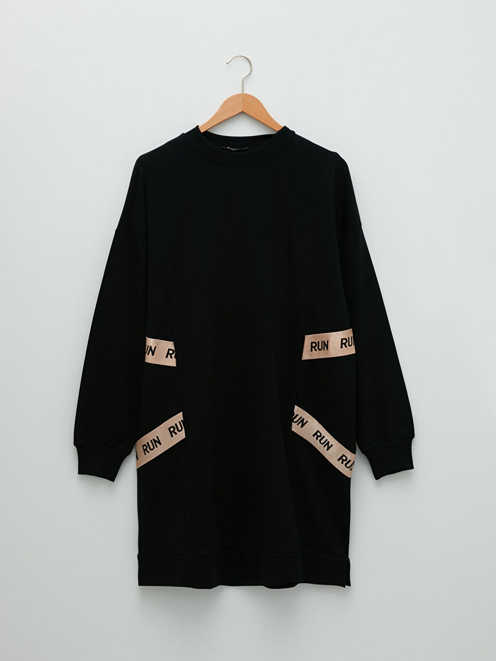 LCW Modest Свитшот-туника с круглым вырезом, длинным рукавом, базовый, хлопковый, для женщин-5