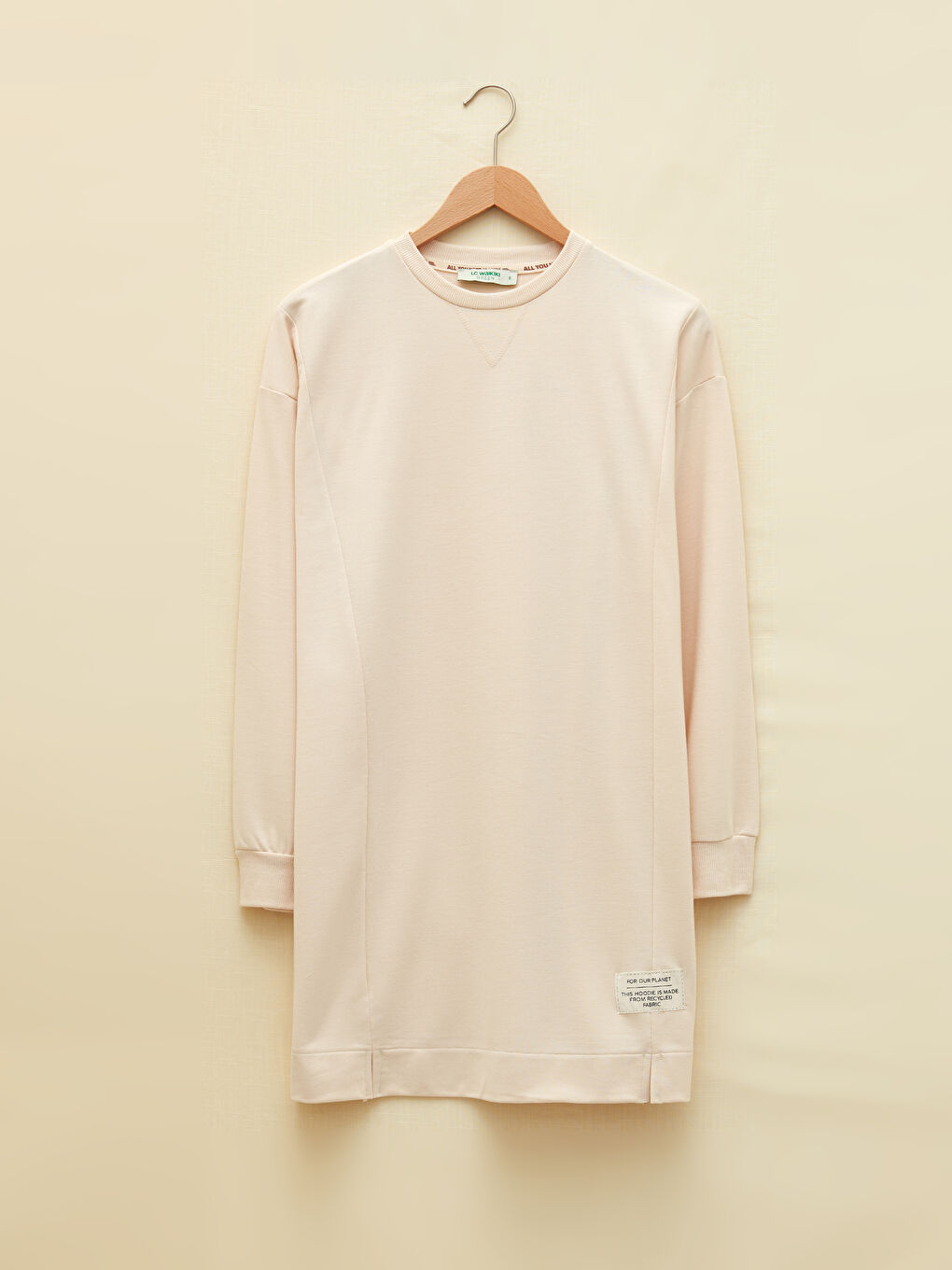 LCW Modest Rundhalsausschnitt Etikett Bedruckt Langarm Sweatshirt-Tunika für Damen -W1EJ38Z8-T7S