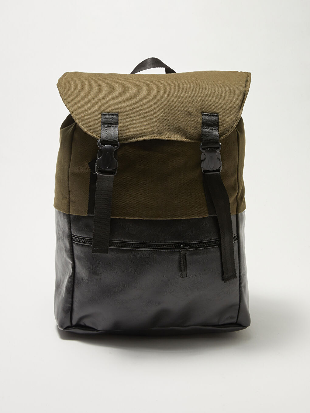 Рюкзак Мужской Холщовый С Деталями Под Кожу-2