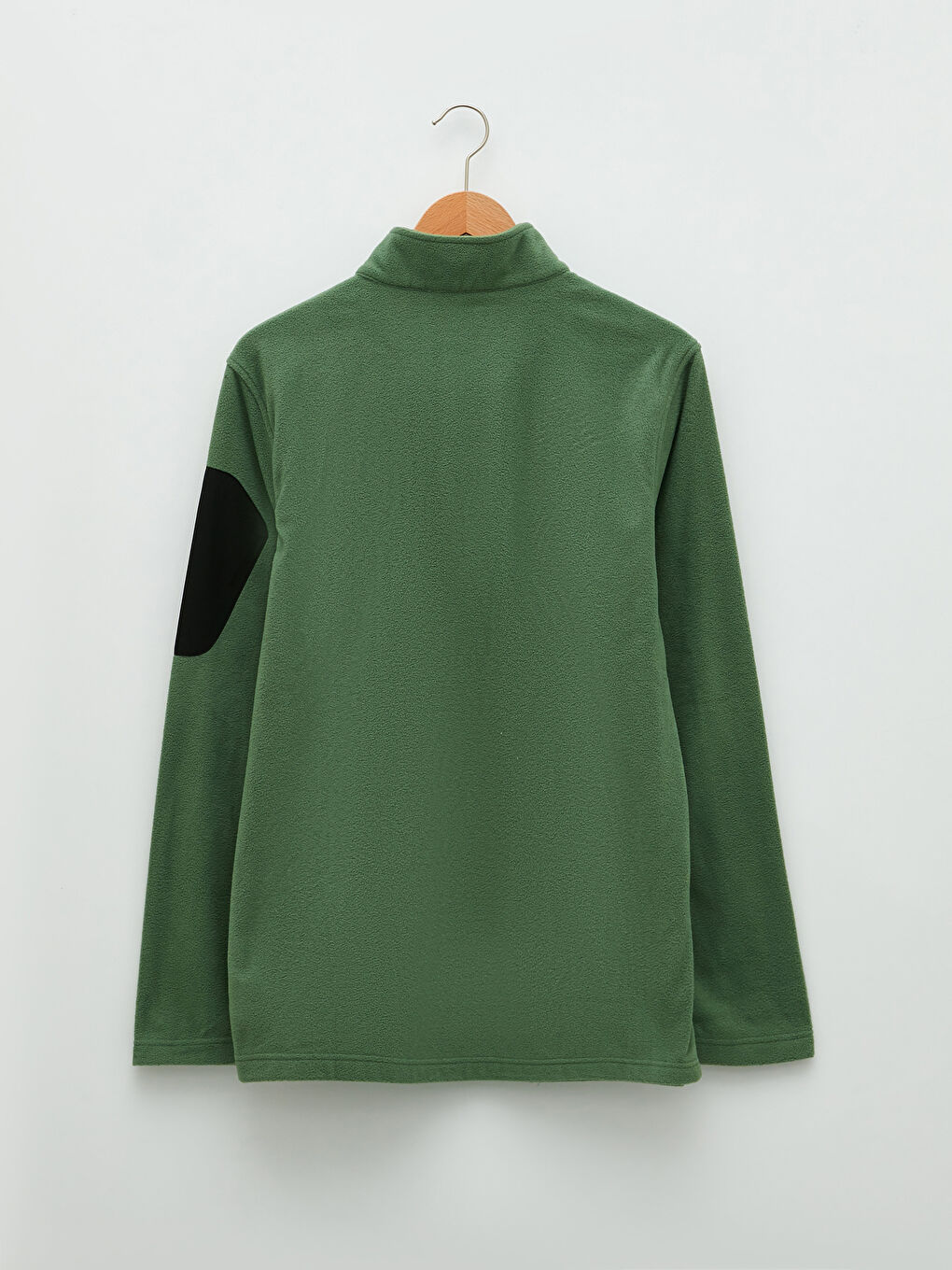 Yeşil Dik Yaka Uzun Kollu Polar Erkek Sweatshirt-5