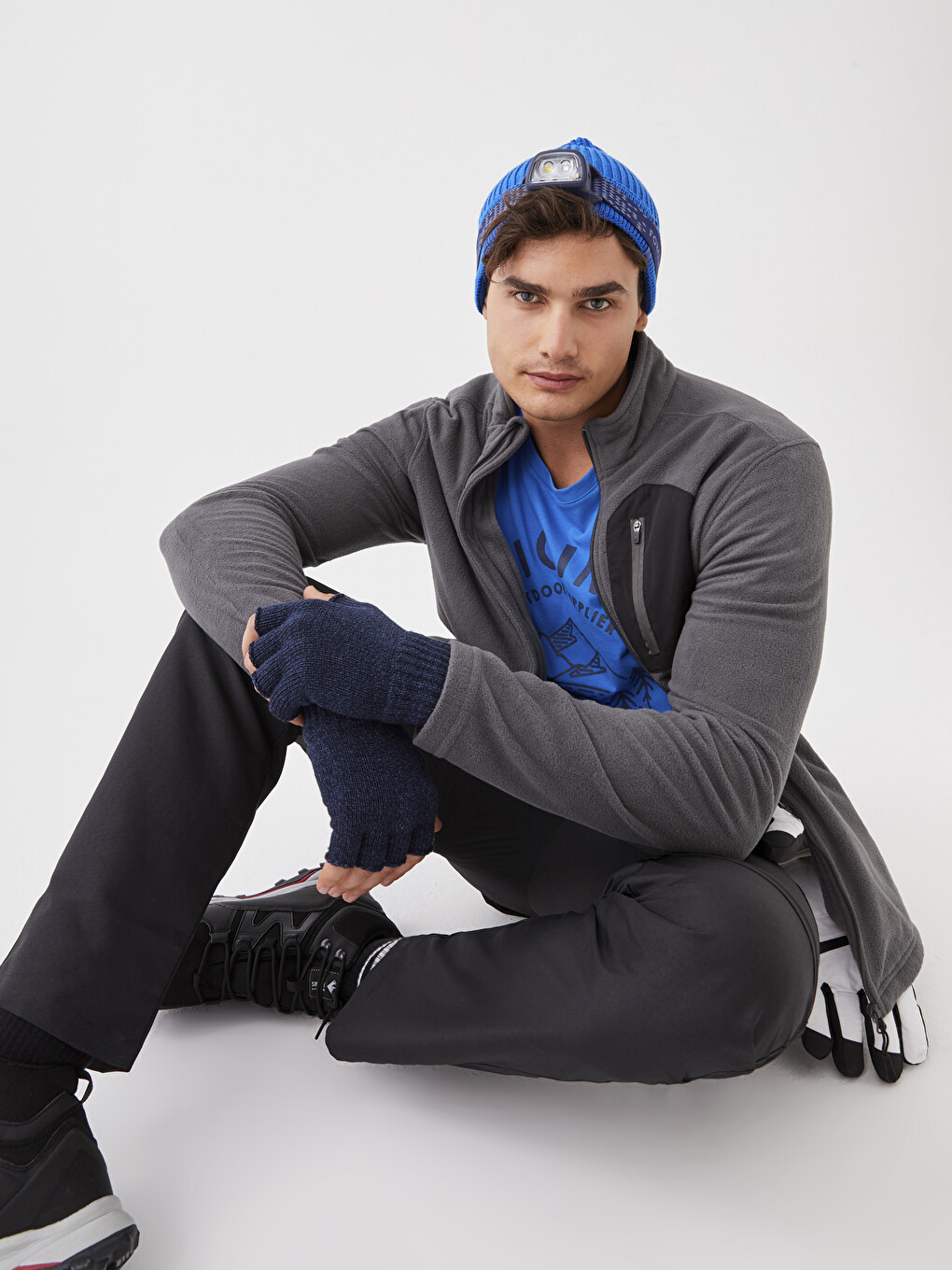 Cardigan De Sport En Polaire À Col Cheminée Pour Hommes Coupe Standard