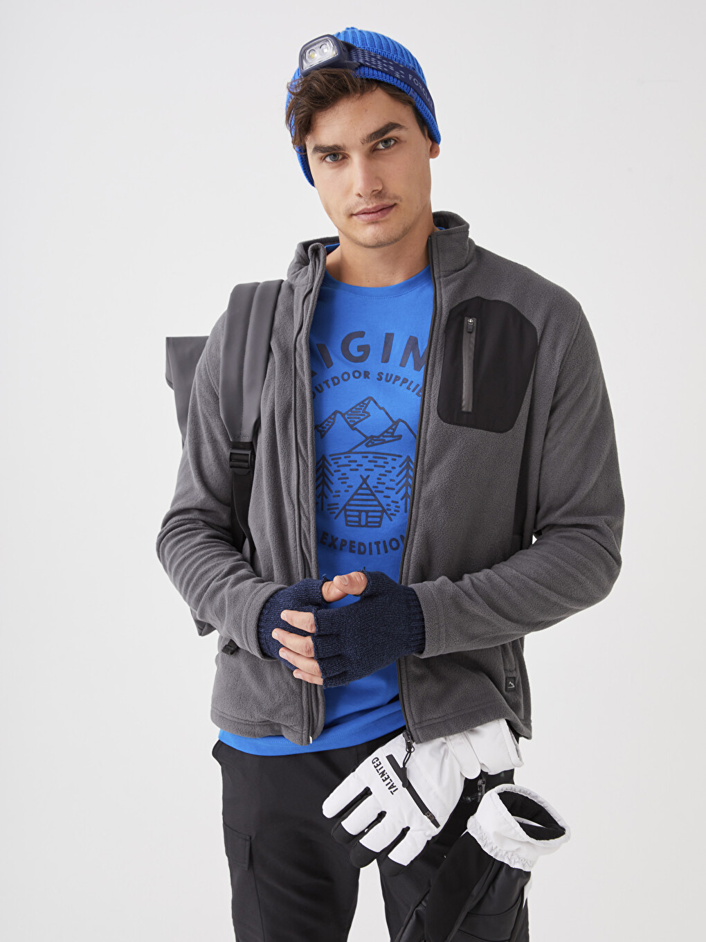 Cardigan De Sport En Polaire À Col Cheminée Pour Hommes Coupe Standard-1