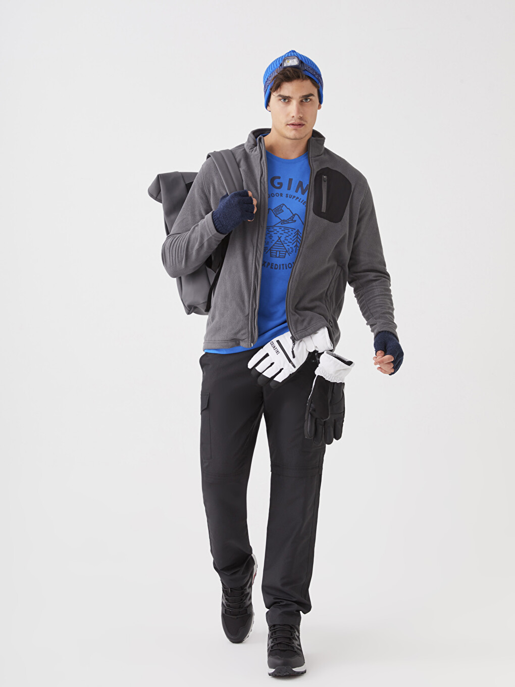 Cardigan De Sport En Polaire À Col Cheminée Pour Hommes Coupe Standard-2