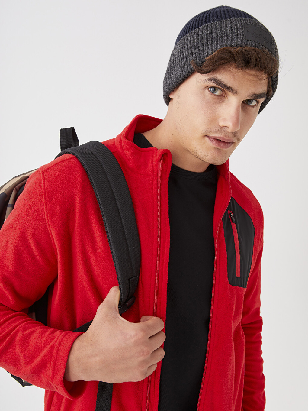 Cardigan De Sport En Polaire À Col Cheminée Pour Hommes Coupe Standard-1
