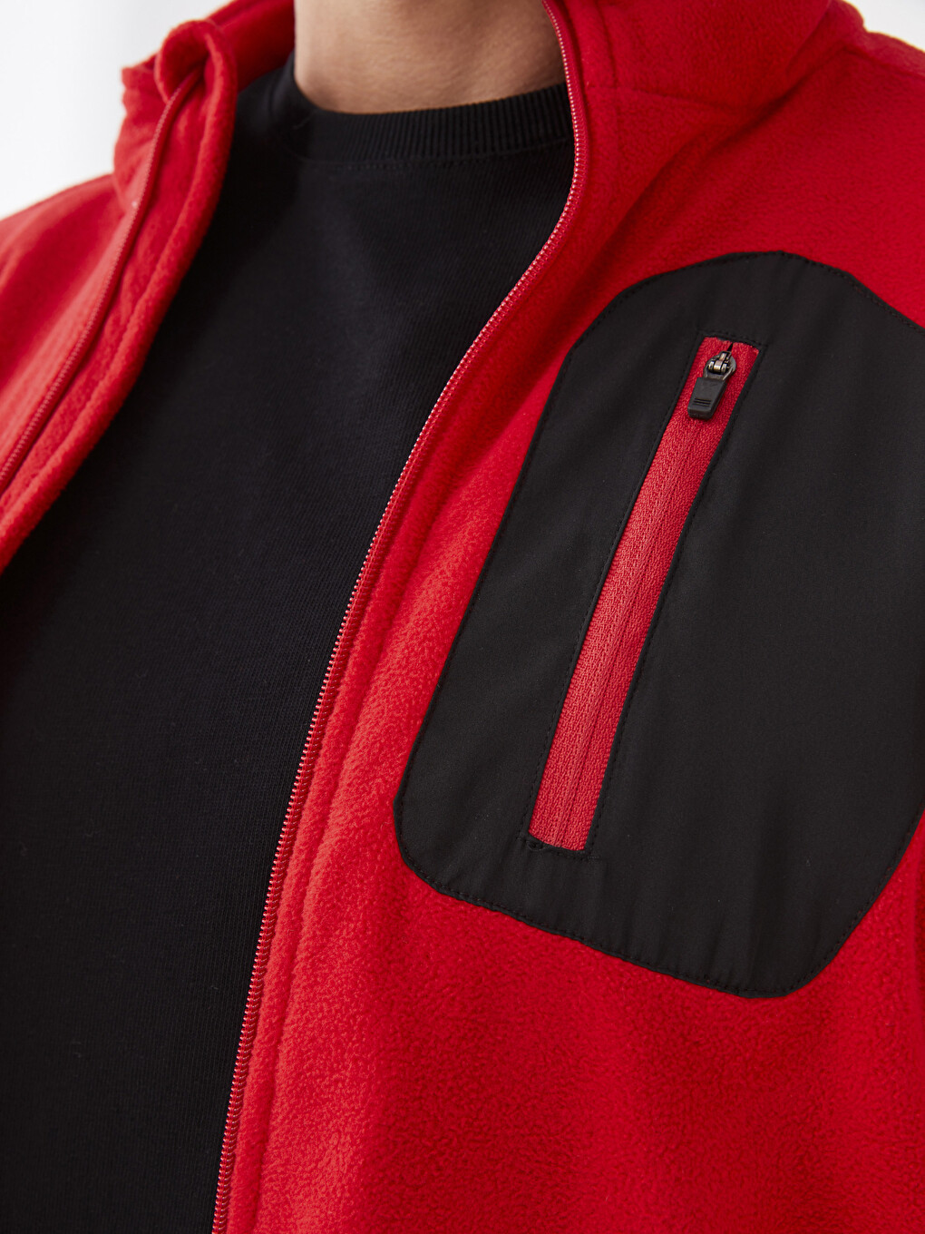 Cardigan De Sport En Polaire À Col Cheminée Pour Hommes Coupe Standard-3