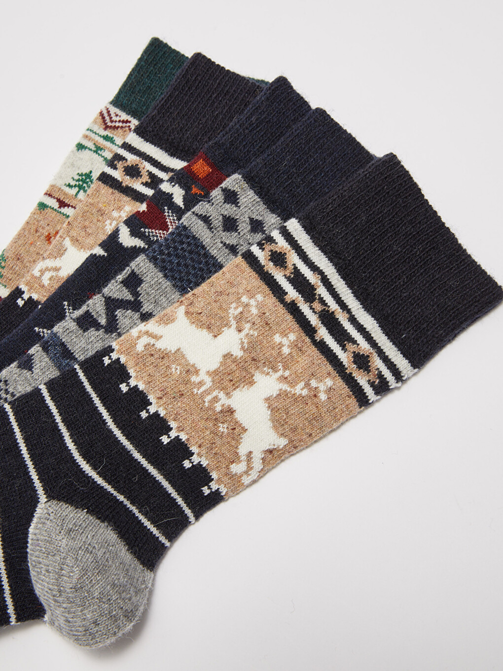 Patterned Thick Men's Socks 5 Pack-2