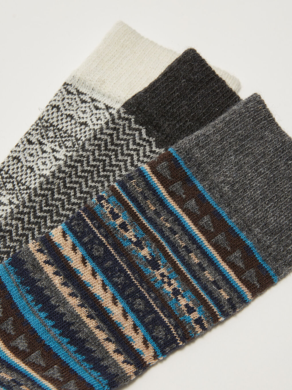 Patterned Thick Men's Socks 3 Pack-2