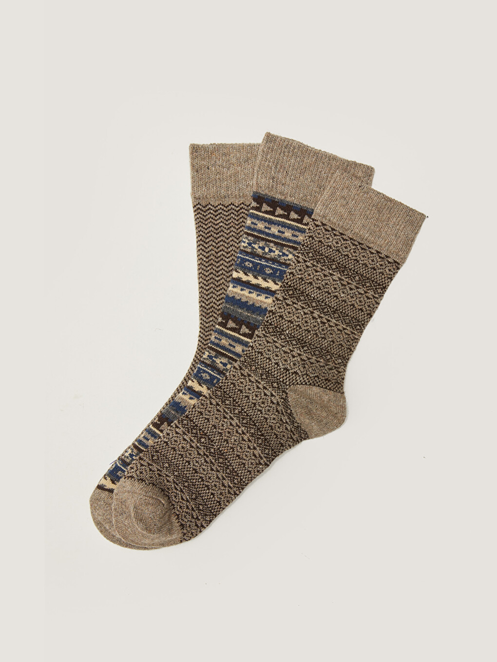 Patterned Thick Men's Socks 3 Pack