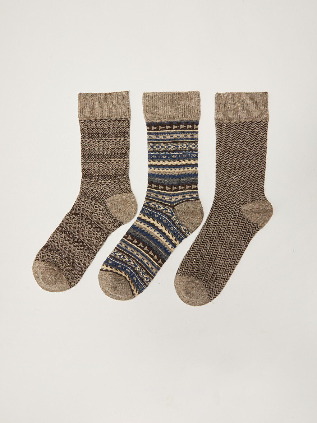 Patterned Thick Men's Socks 3 Pack-1