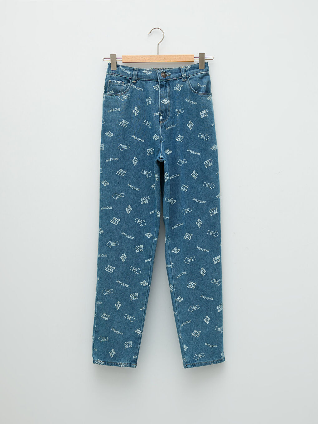 Blugi Mom din Bumbac Imprimat pentru Fete-3