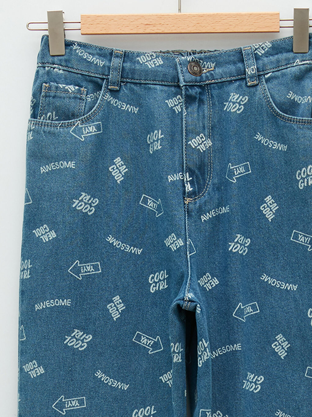 Blugi Mom din Bumbac Imprimat pentru Fete-5