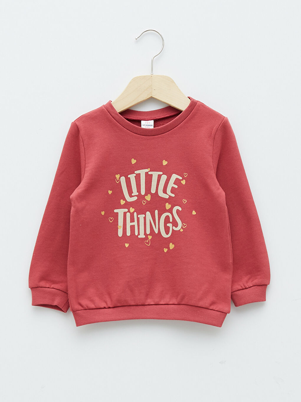 Crew Neck Long Sleeve Printed Baby Girl Sweatshirt 2 Pieces-1