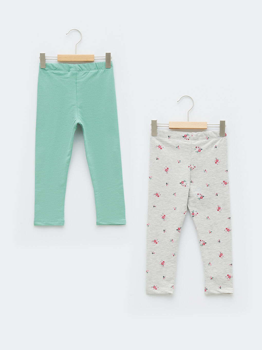 Elastic Waist Printed Cotton Baby Girl Tights 2-Pack-1