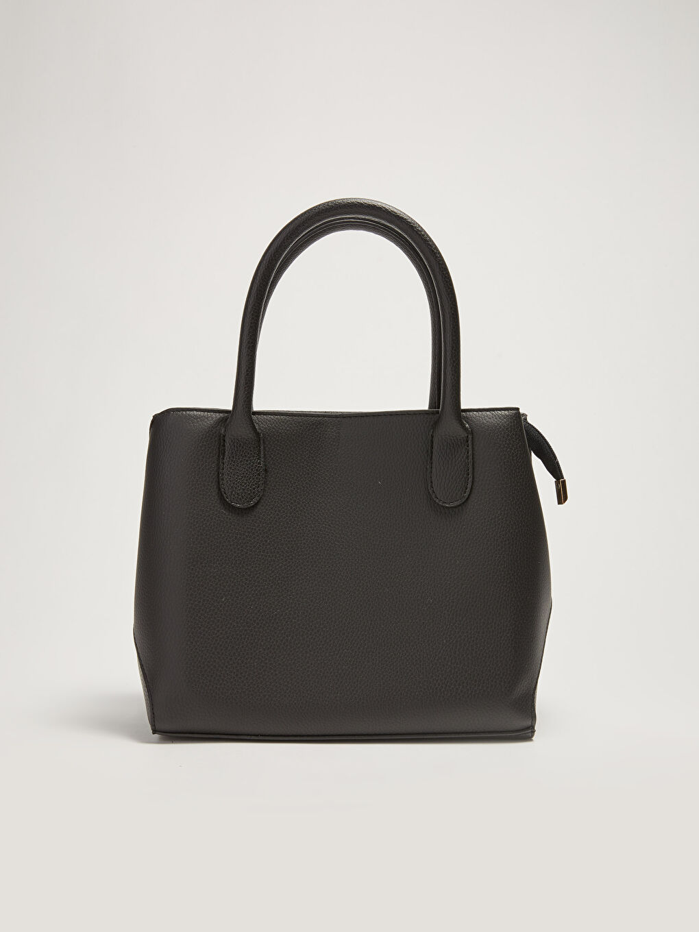 Siyah Deri Görünümlü Kadın Kol Çantası-6