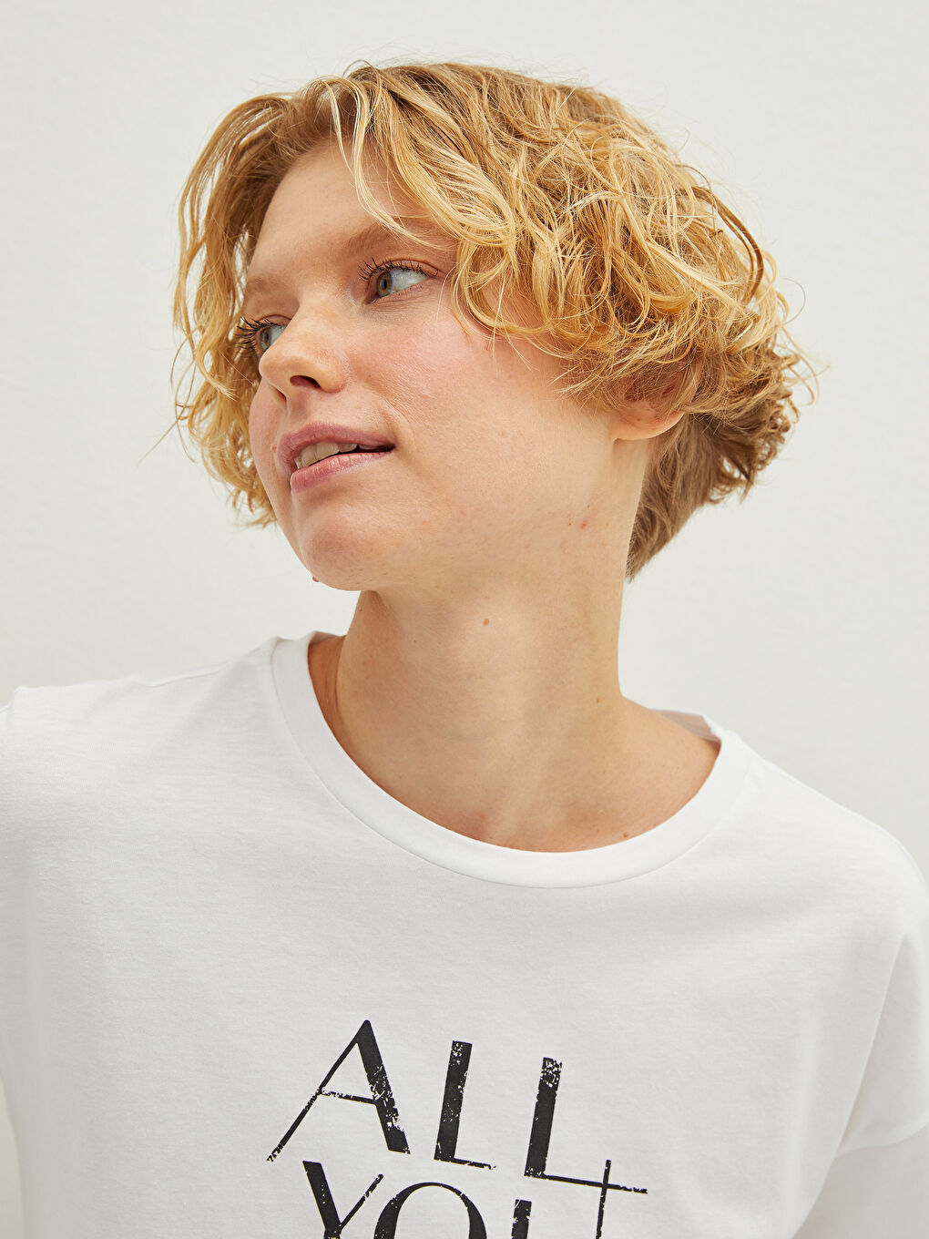 Crew Neck Printed Short Sleeve Cotton Women's T-shirt-2