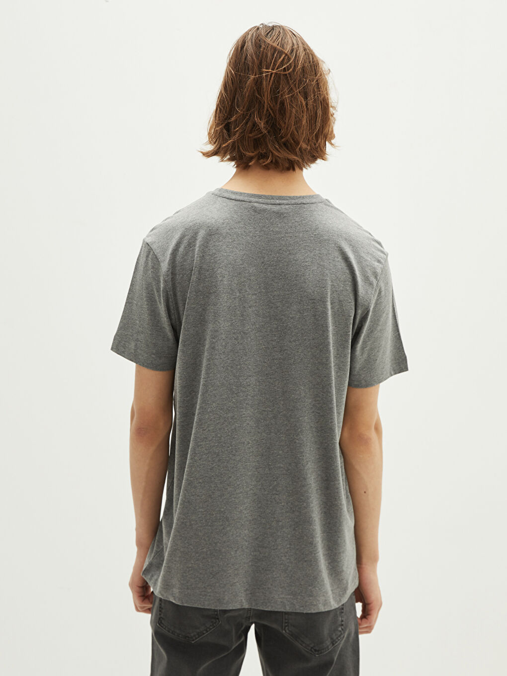 تيشيرت رجالي ياقة دائرية كم قصير مطبوع قطن ممشط-4