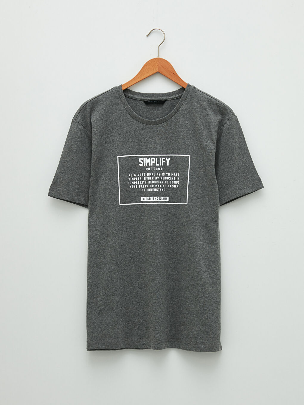 تيشيرت رجالي ياقة دائرية كم قصير مطبوع قطن ممشط-5