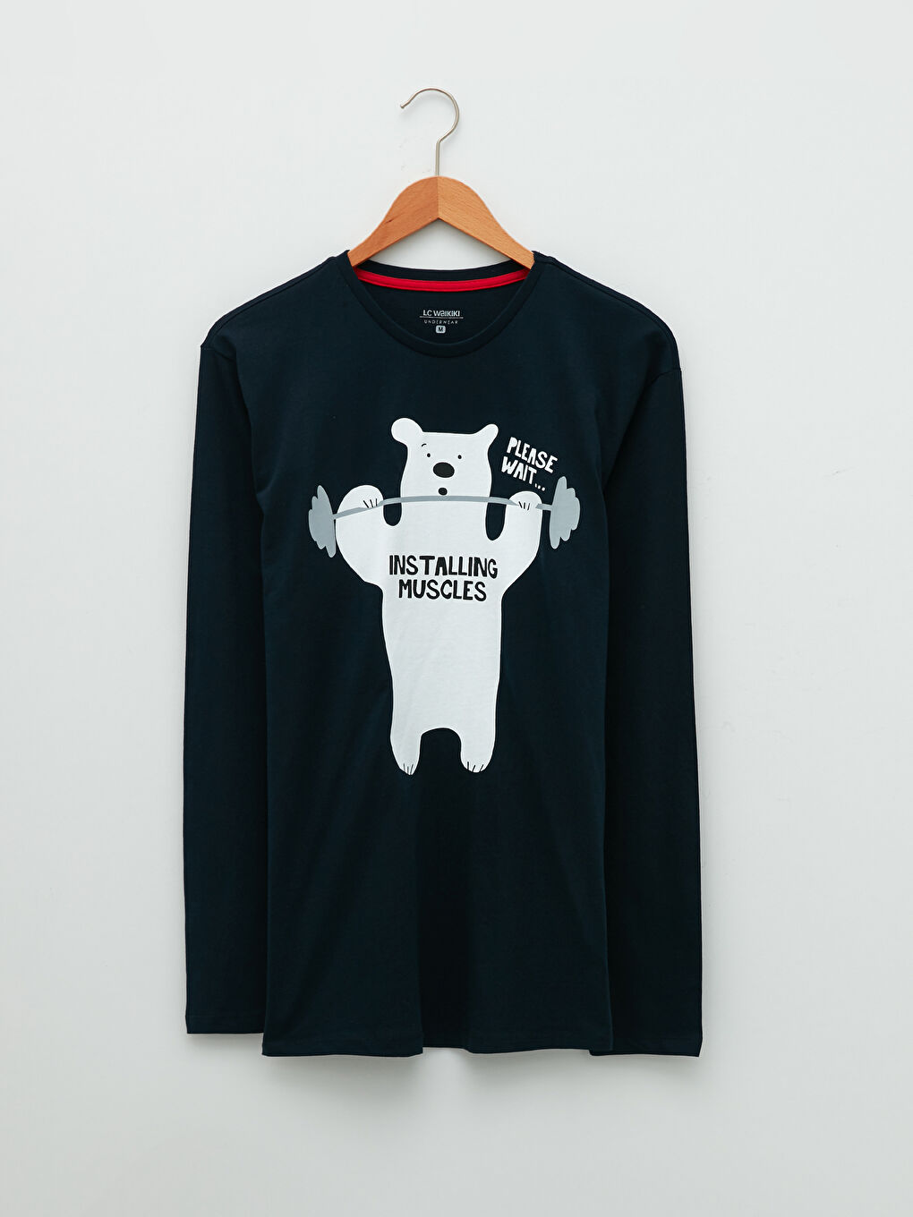 Lacivert Standart Kalıp Baskılı Erkek Pijama Takımı-6