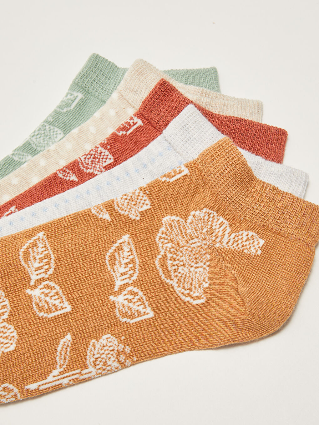 Floral Pattern Women's Booties Socks 5-Pack-2