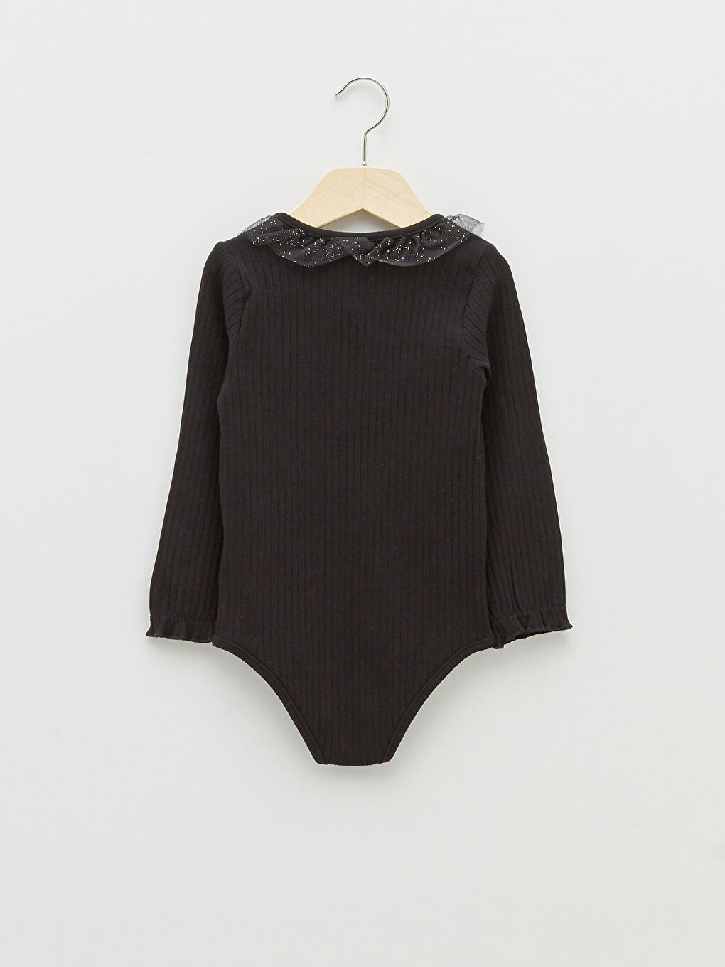 Body bébé à col rond et manches longues avec fermeture à pression pour filles-1