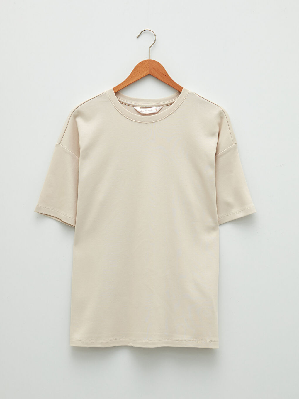 Crew Neck Plain Short Sleeve Cotton Women's Pajama Top-5