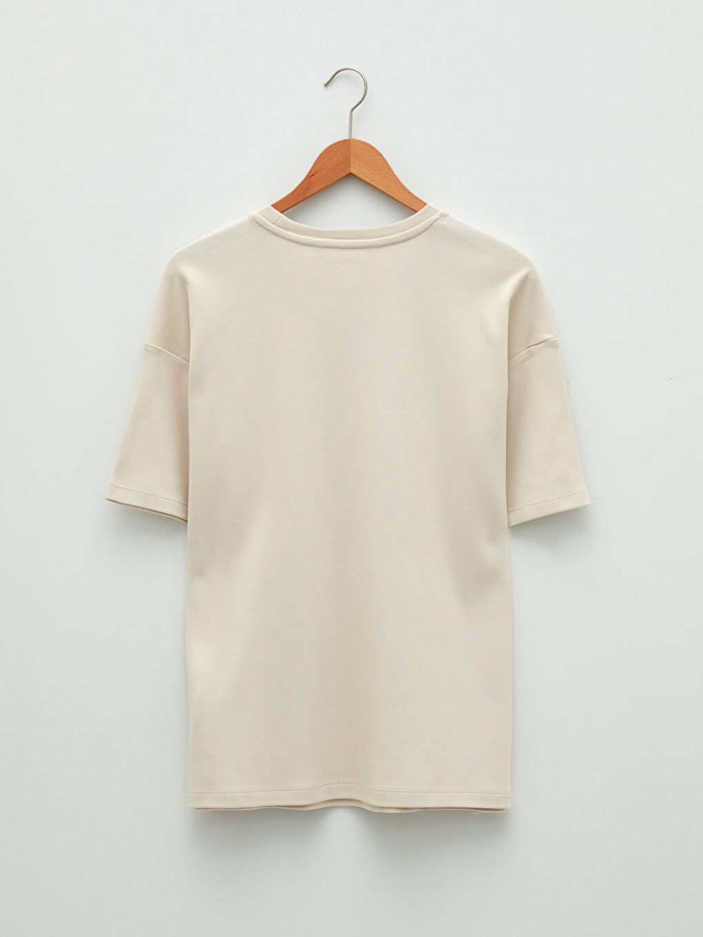 Crew Neck Plain Short Sleeve Cotton Women's Pajama Top-6